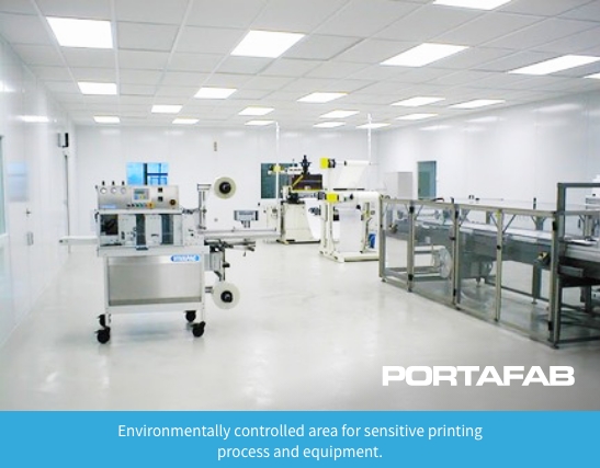 Environmentally controlled area for sensitive printing process and equipment