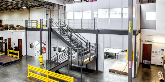 Print Process Enclosure Built on Mezzanine