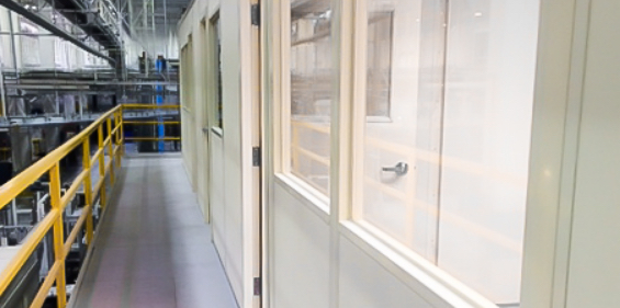 Modular Offices on a Mezzanine