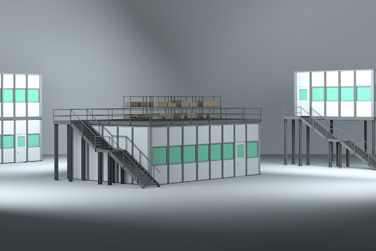 two-wall modular building illustration