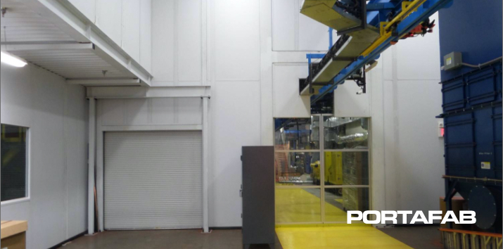 Paint System Enclosure, paint enclosure, cleanrooms, modular cleanrooms, hardwall cleanrooms, cleanroom enclosures