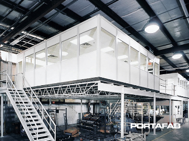 elevated inplant offices on mezzanine