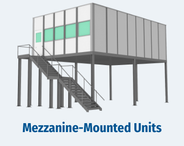 illustration of a mezzanine-mounted inplant office