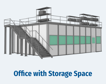 Office with Storage Space, modular warehouse office with storage space