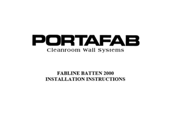 cover of fabline installation instructions