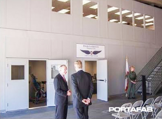 aircraft hangar office, portable office in aircraft hangar, modular office in aircraft hangar, aircraft hanger office building