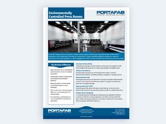 modular controlled press rooms brochure cover