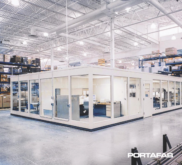 quick ship modular office, modular warehouse office, modular office in warehouse, modular building