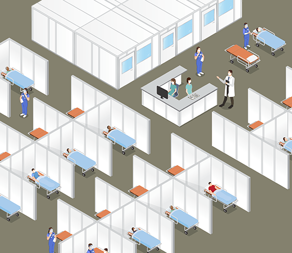use temporary walls to effectively segment space quickly and cleanly