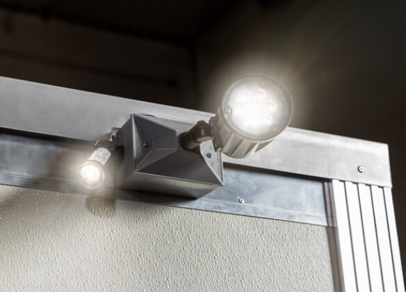 outdoor spotlight example for exterior booth lighting