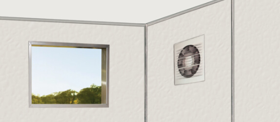 example of wall cutouts for ventilation or placement of existing HVAC system