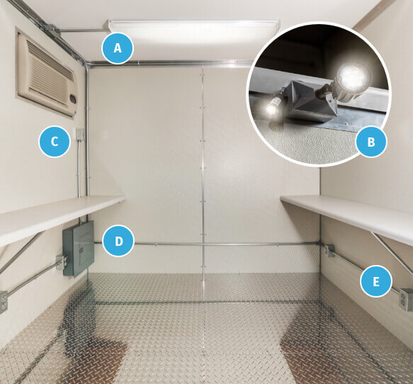 diagram of booth lighting options
