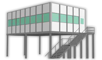 modular office on mezzanine