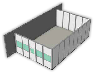 3 wall modular offices
