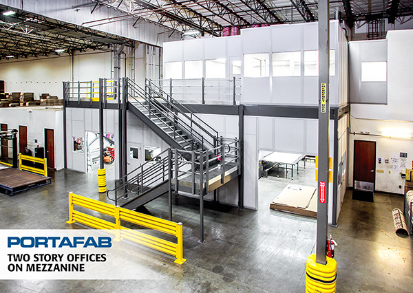 modular offices on mezzanine