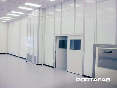 tall cleanroom with swinging doors
