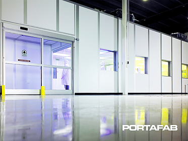 cleanroom with sliding doors