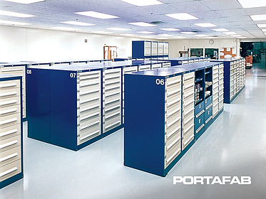 modular parts storage room, parts storage room, modular building, modular office building