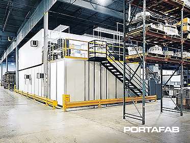modular parts storage room, parts storage room, modular building, modular office building