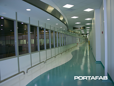 hallway of pharmaceutical walls 