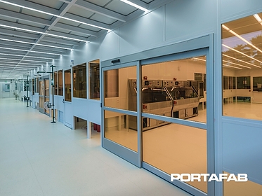 cleanroom with sliding doors