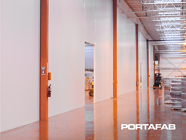 warehouse with separation poles