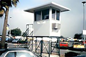 guad booth on scaffolding