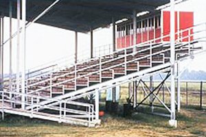 modular office on top of seating stands